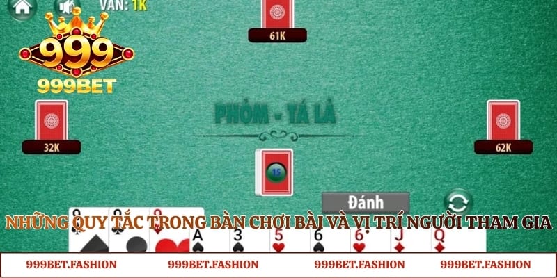 Những quy tắc trong bàn chơi bài và vị trí người tham gia